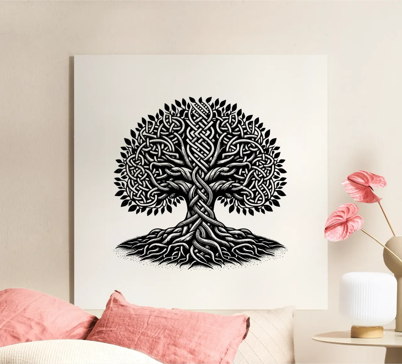 Albero della vita in bianco e nero plexiglass da Spiritual Touch