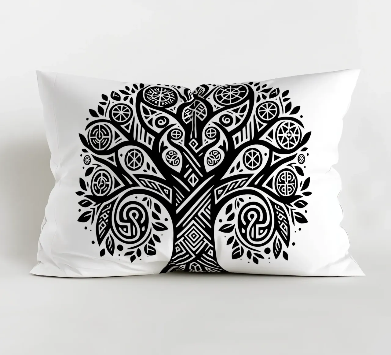 Albero della vita in bianco e nero cuscino da Spiritual Touch