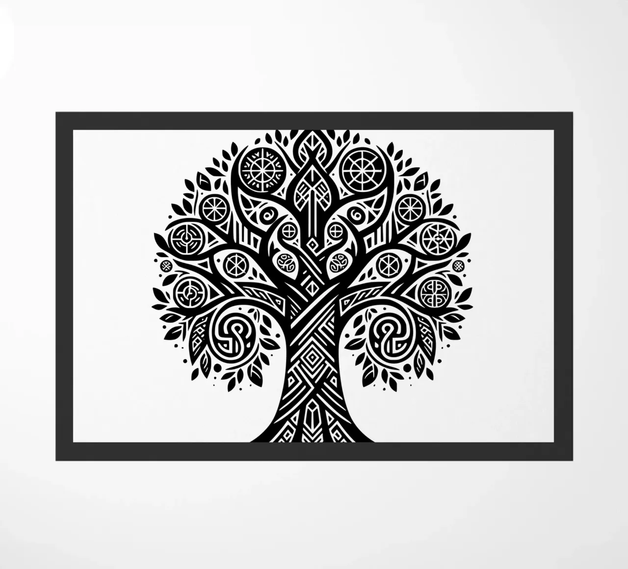 Albero della vita in bianco e nero zerbino da Spiritual Touch