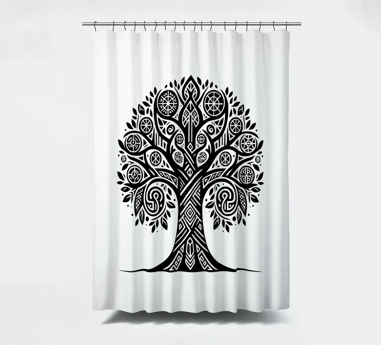 Albero della vita in bianco e nero tenda da doccia da Spiritual Touch