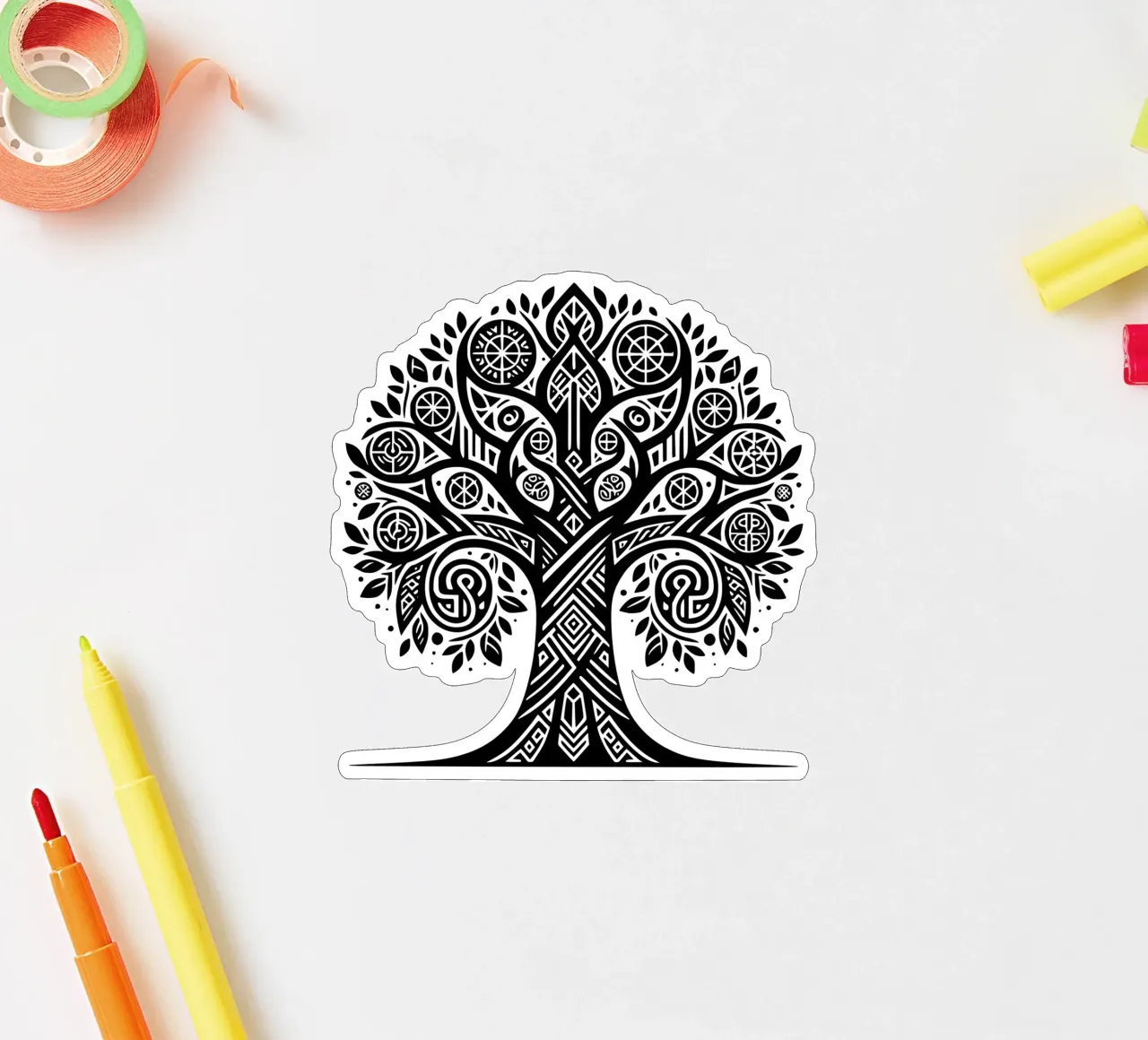 Albero della vita in bianco e nero adesivo da Spiritual Touch