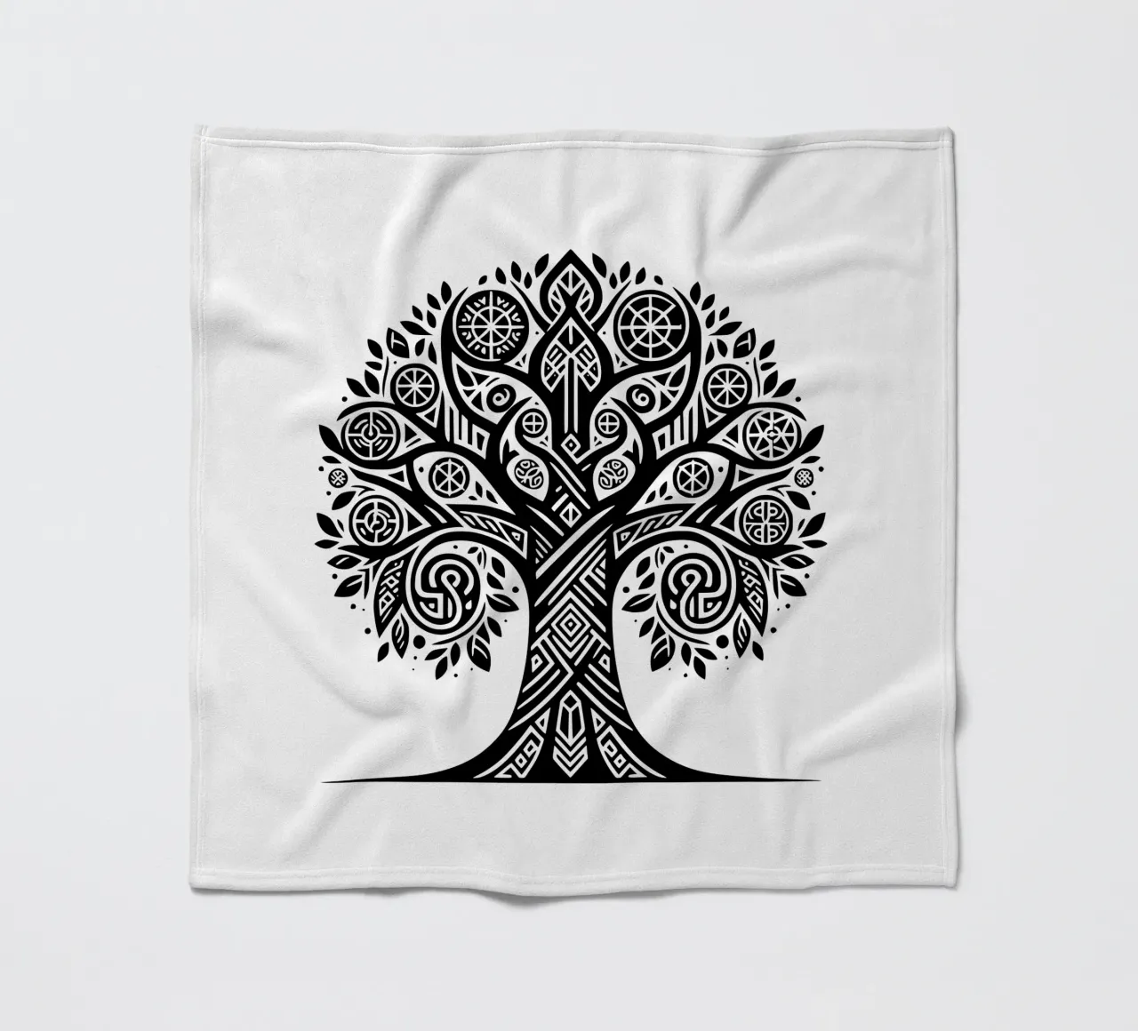 Albero della vita in bianco e nero coperta in pile da Spiritual Touch
