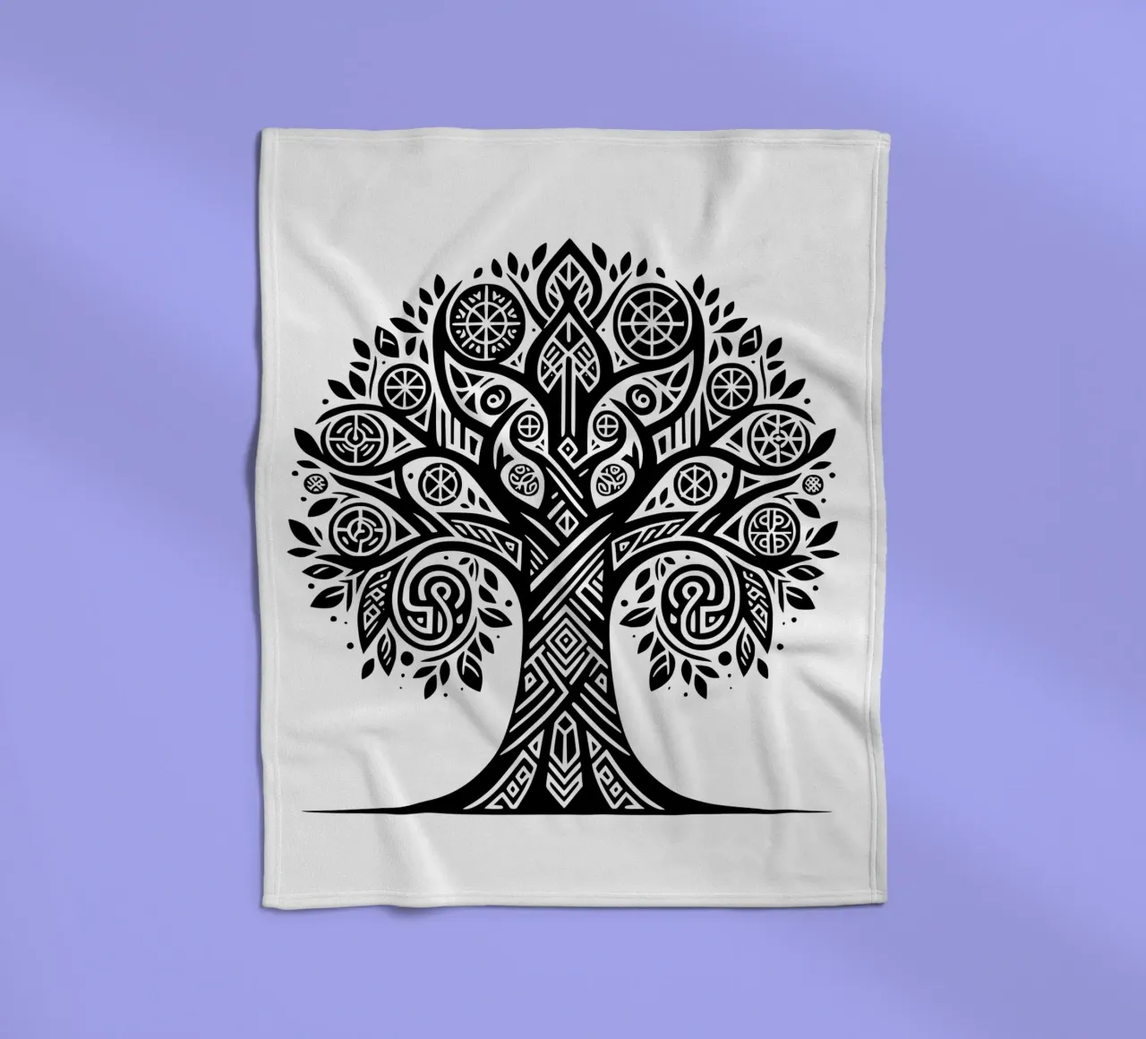 Albero della vita in bianco e nero coperta in pile da Spiritual Touch