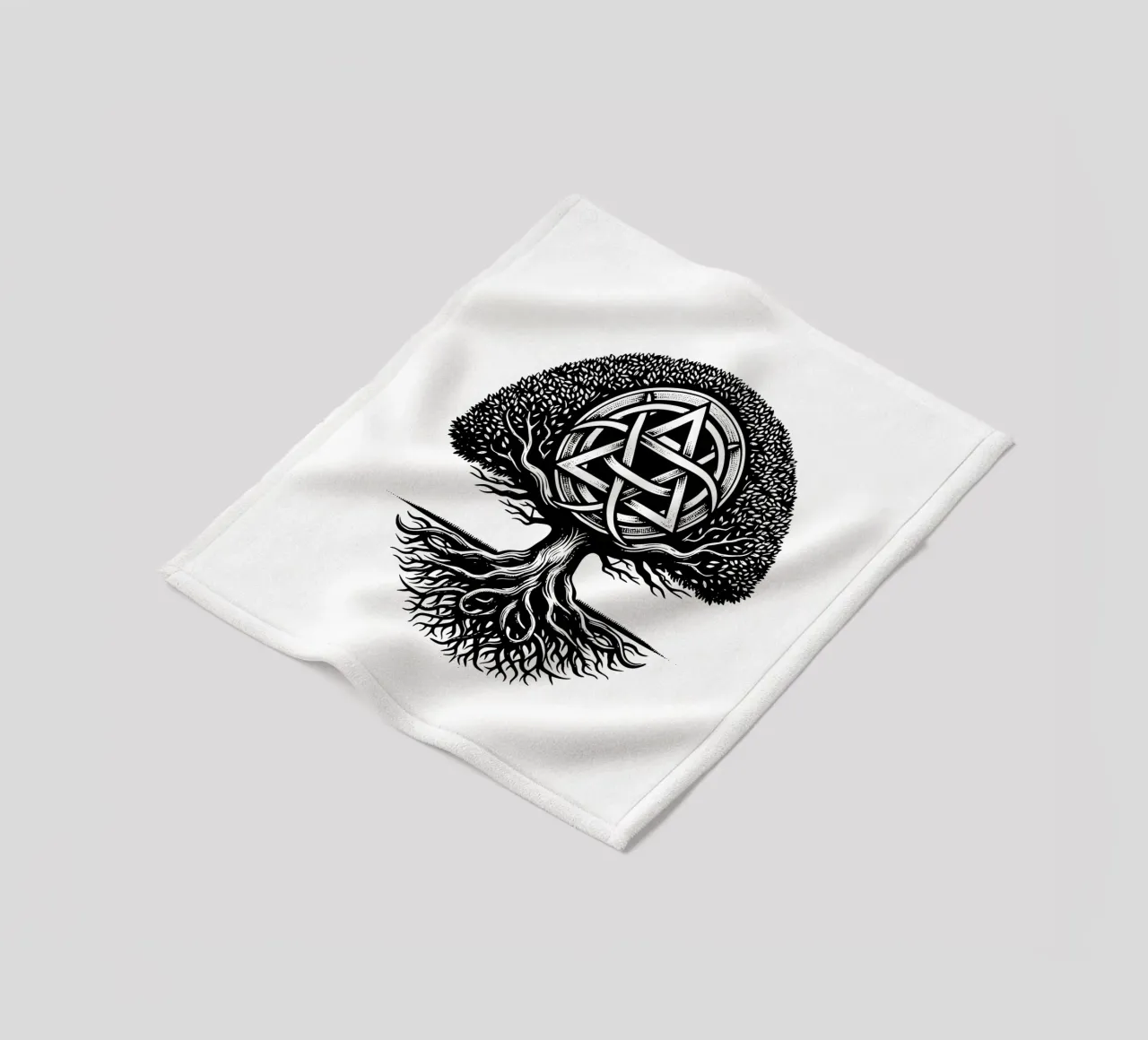 Albero della vita in bianco e nero coperta in pile da Spiritual Touch