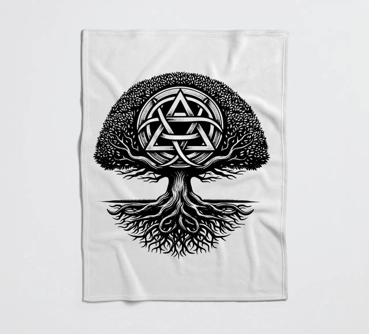 Albero della vita in bianco e nero coperta in pile da Spiritual Touch