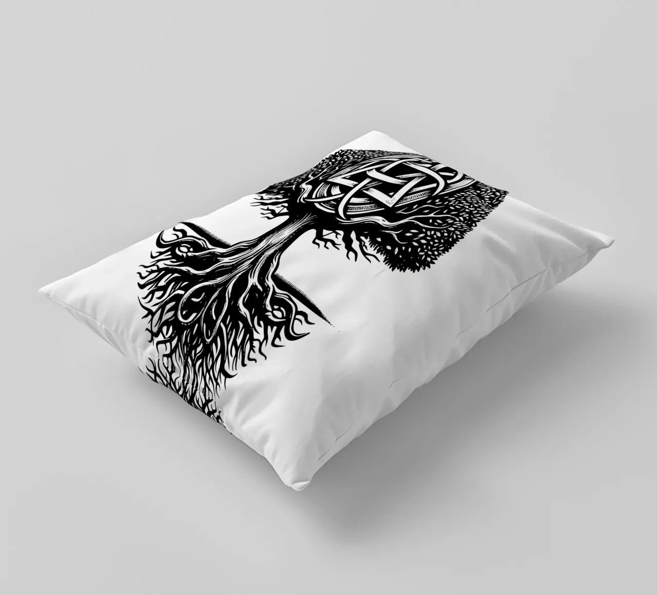 Albero della vita in bianco e nero cuscino da Spiritual Touch