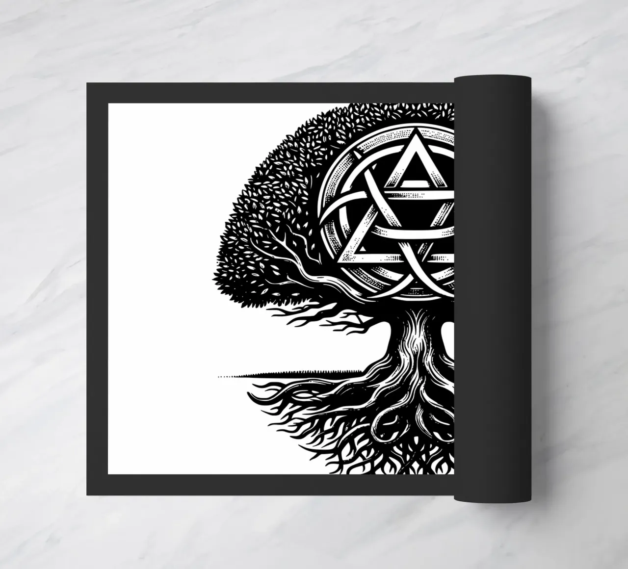 Albero della vita in bianco e nero zerbino da Spiritual Touch