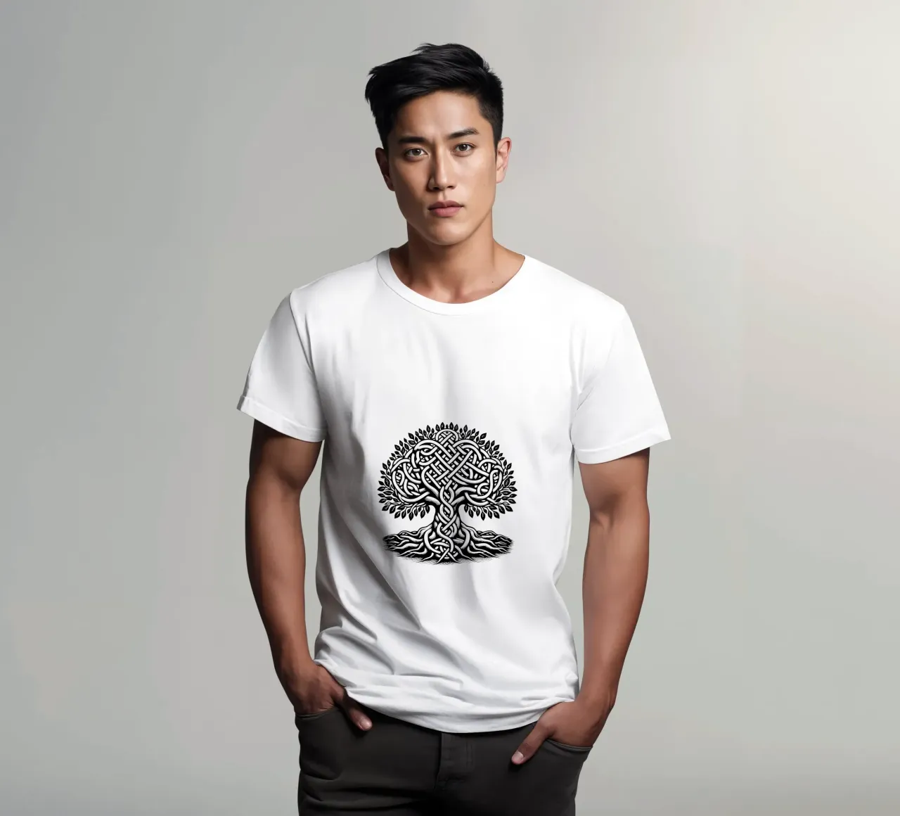 Albero della vita in bianco e nero t-shirt da Spiritual Touch