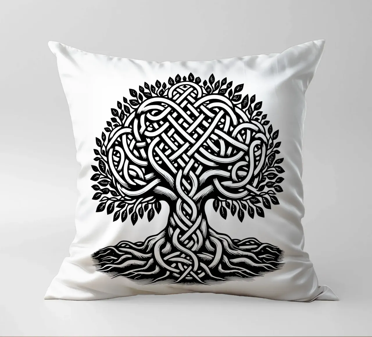 Albero della vita in bianco e nero cuscino da Spiritual Touch