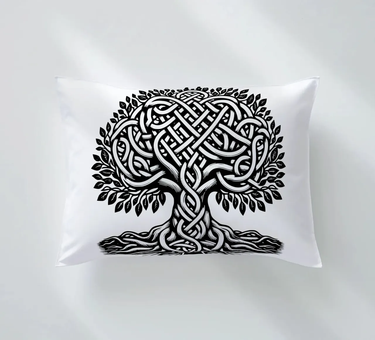 Albero della vita in bianco e nero cuscino da Spiritual Touch