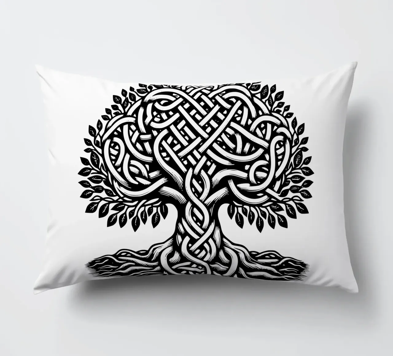 Albero della vita in bianco e nero cuscino da Spiritual Touch