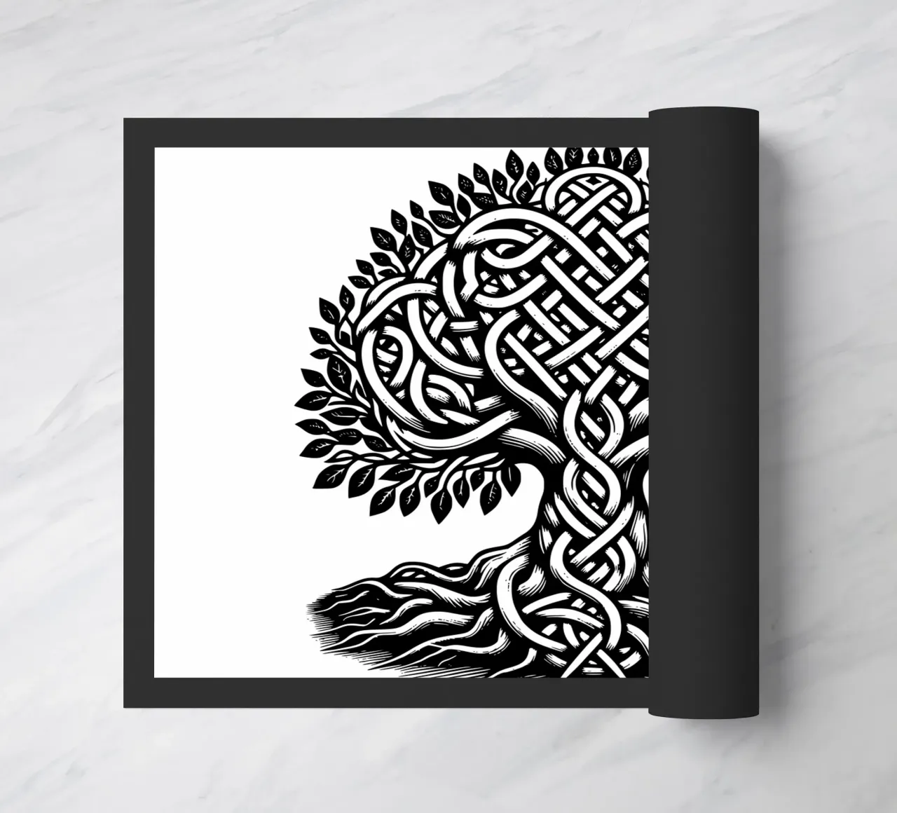 Albero della vita in bianco e nero zerbino da Spiritual Touch
