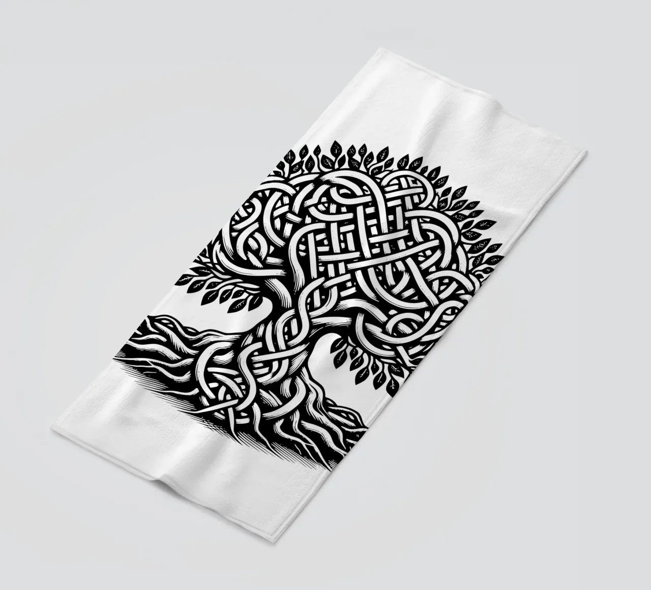 Albero della vita in bianco e nero telo mare da Spiritual Touch