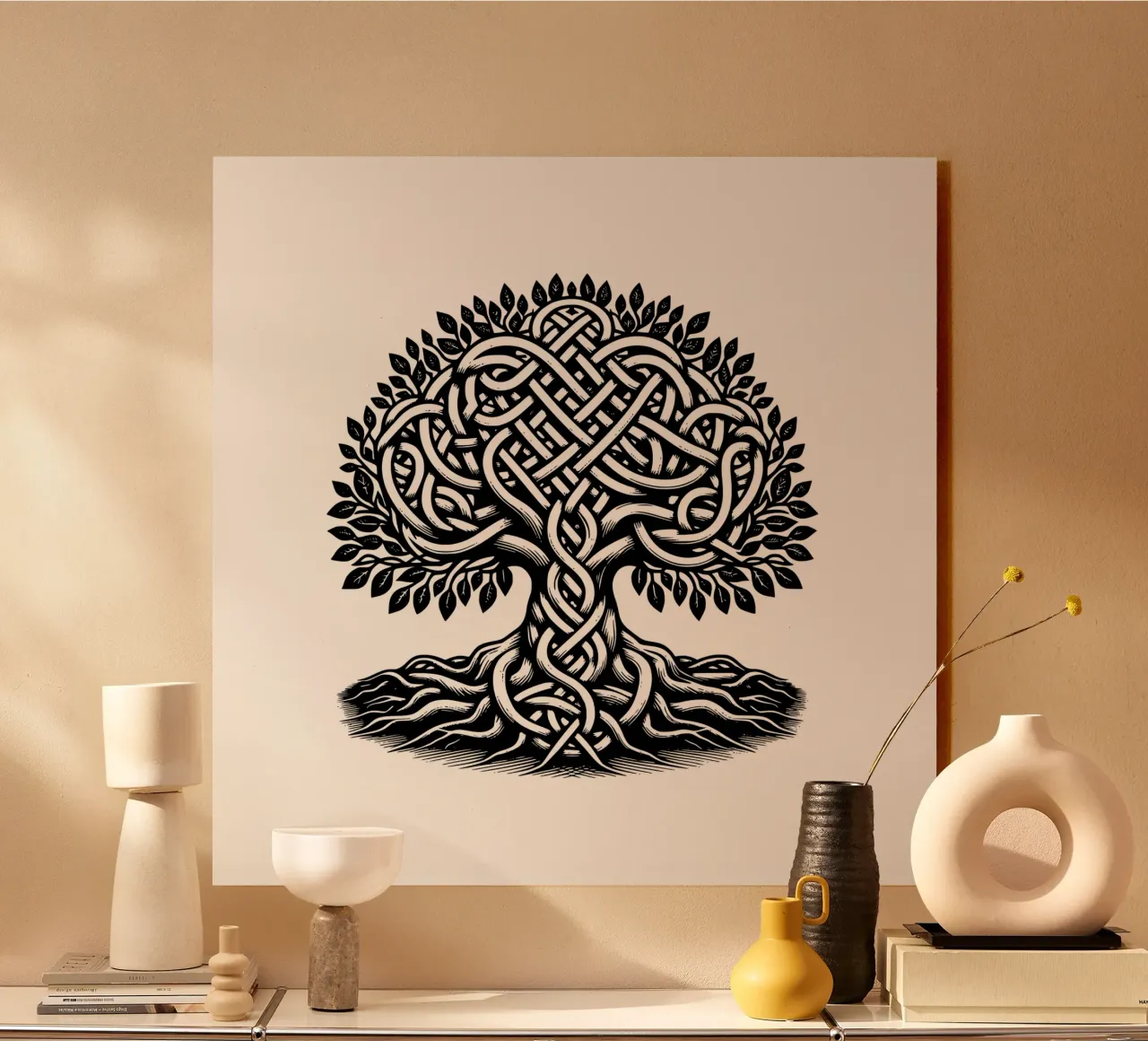 Albero della vita in bianco e nero plexiglass da Spiritual Touch