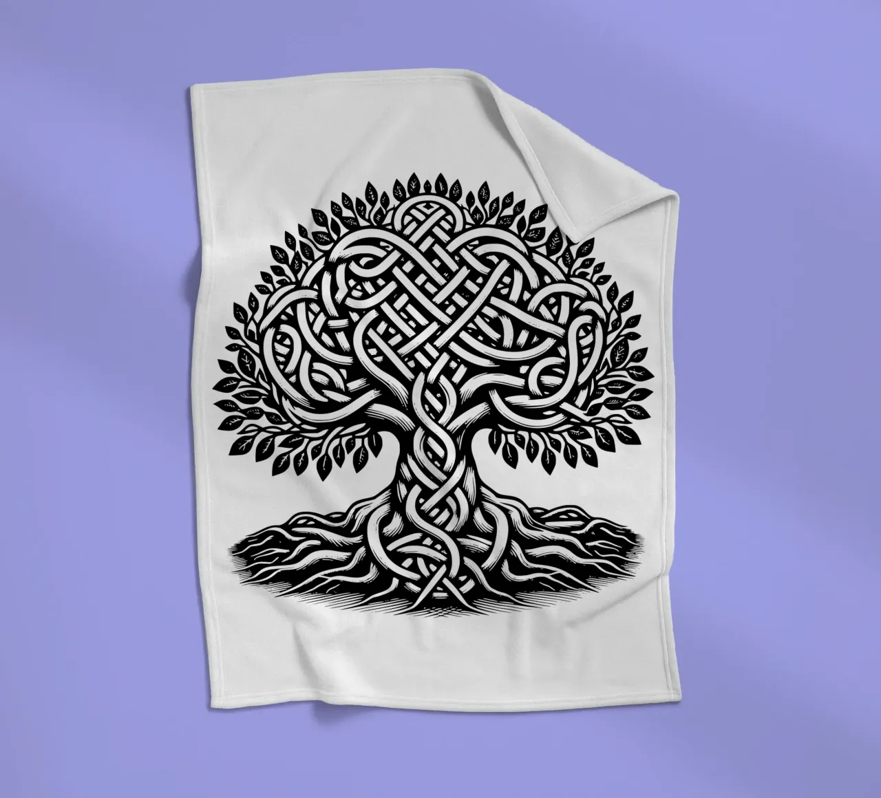 Albero della vita in bianco e nero coperta in pile da Spiritual Touch