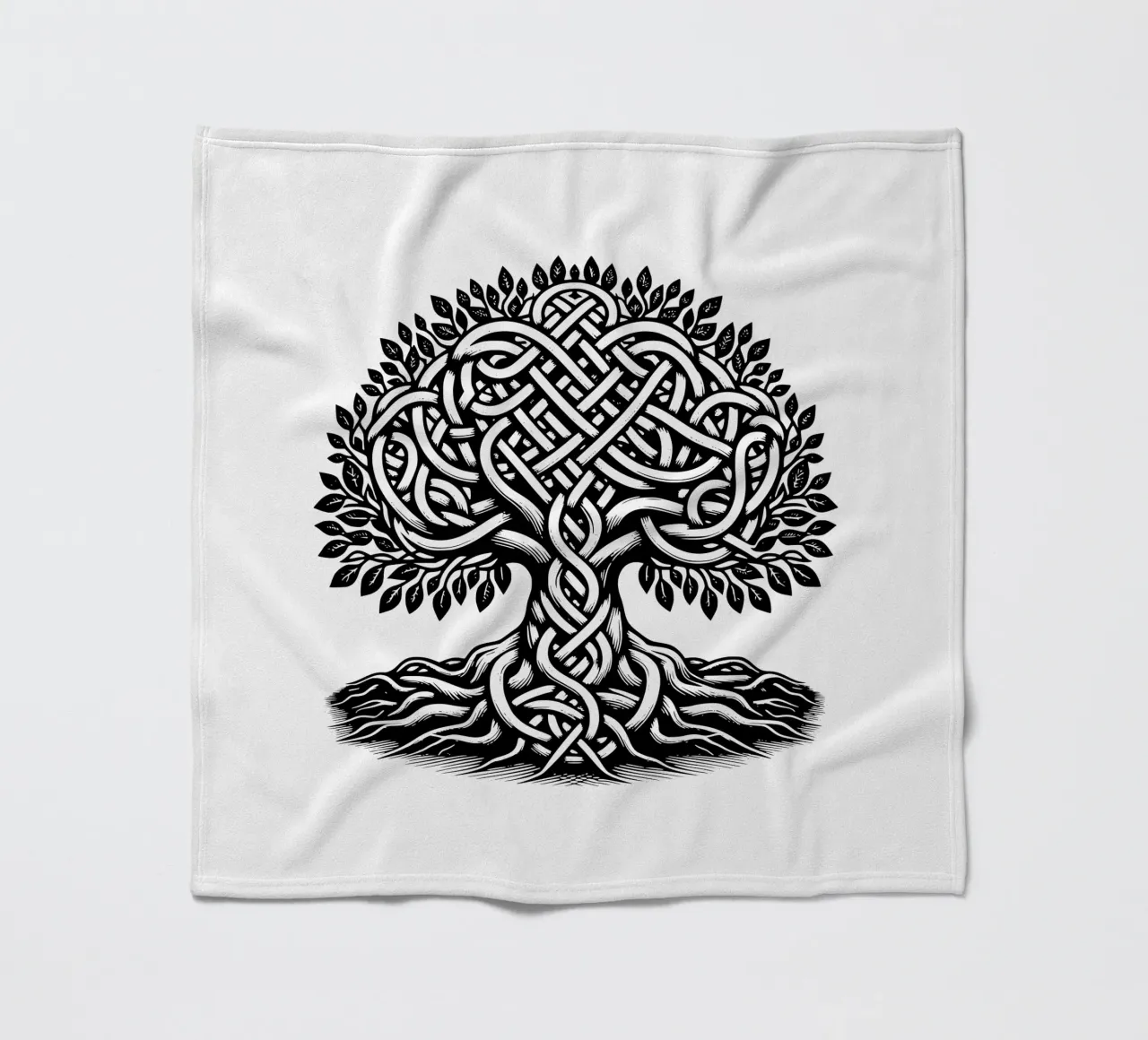 Albero della vita in bianco e nero coperta in pile da Spiritual Touch
