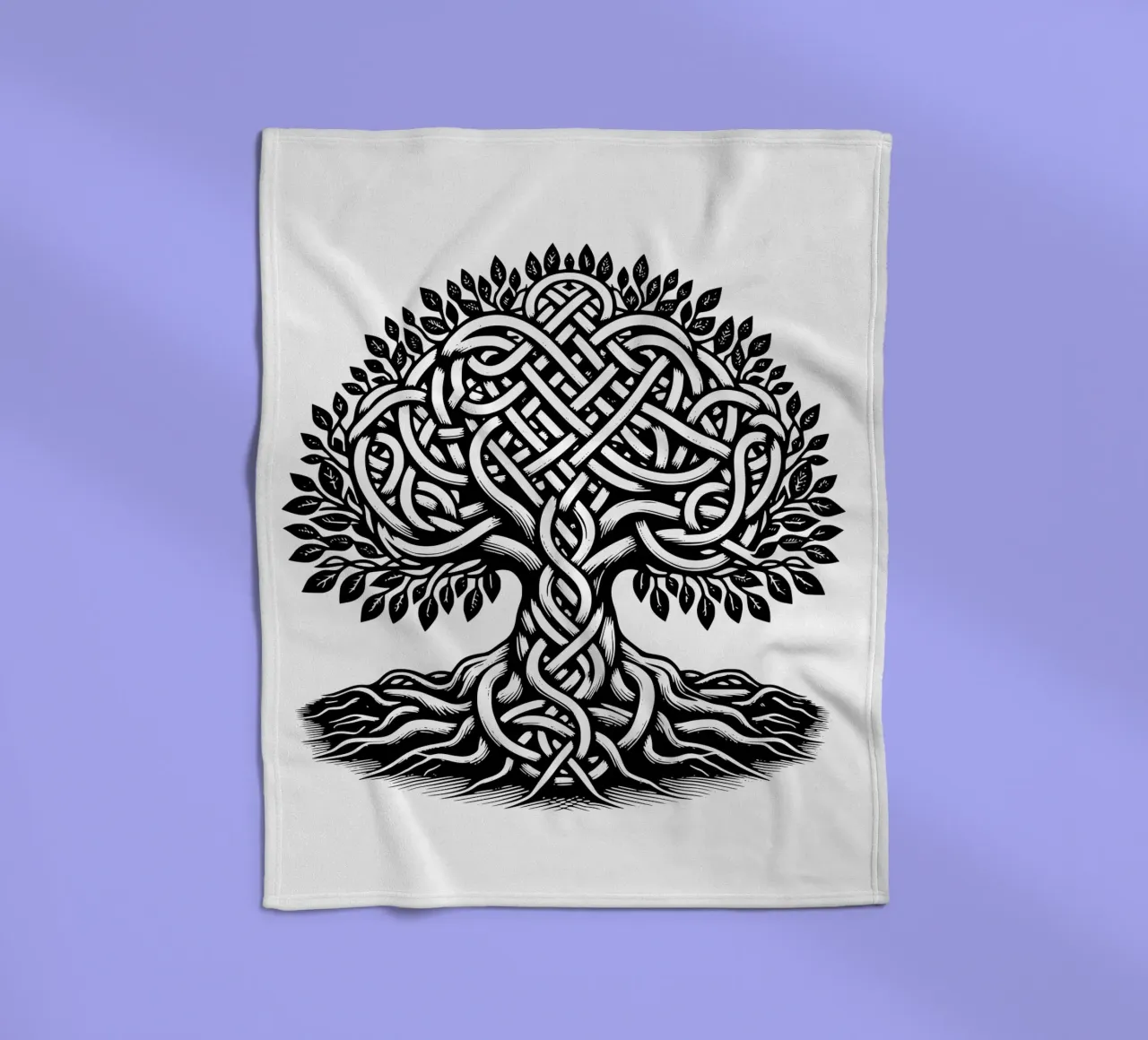 Albero della vita in bianco e nero coperta in pile da Spiritual Touch