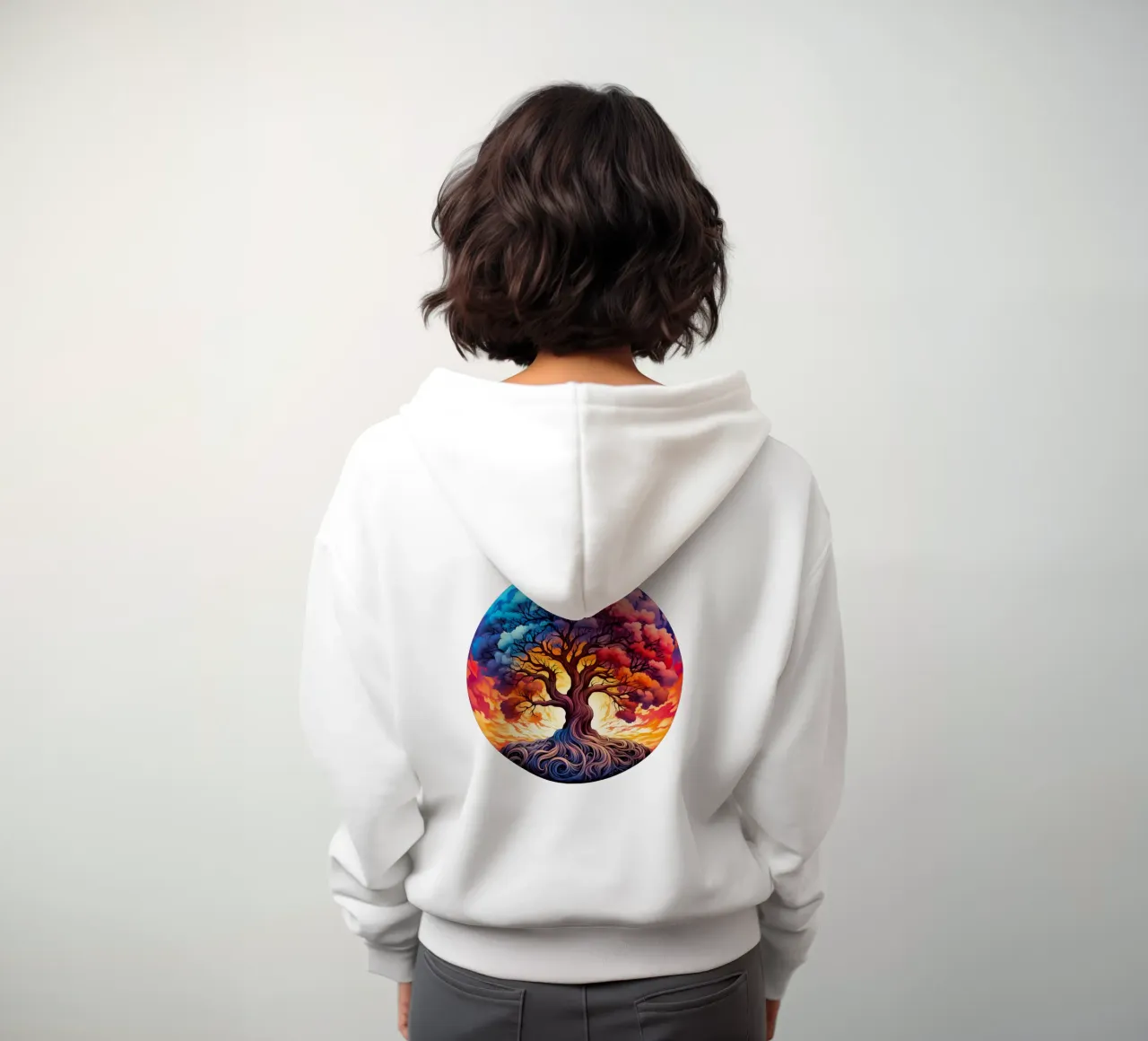 Albero della vita colorato felpa con cappuccio da Spiritual Touch