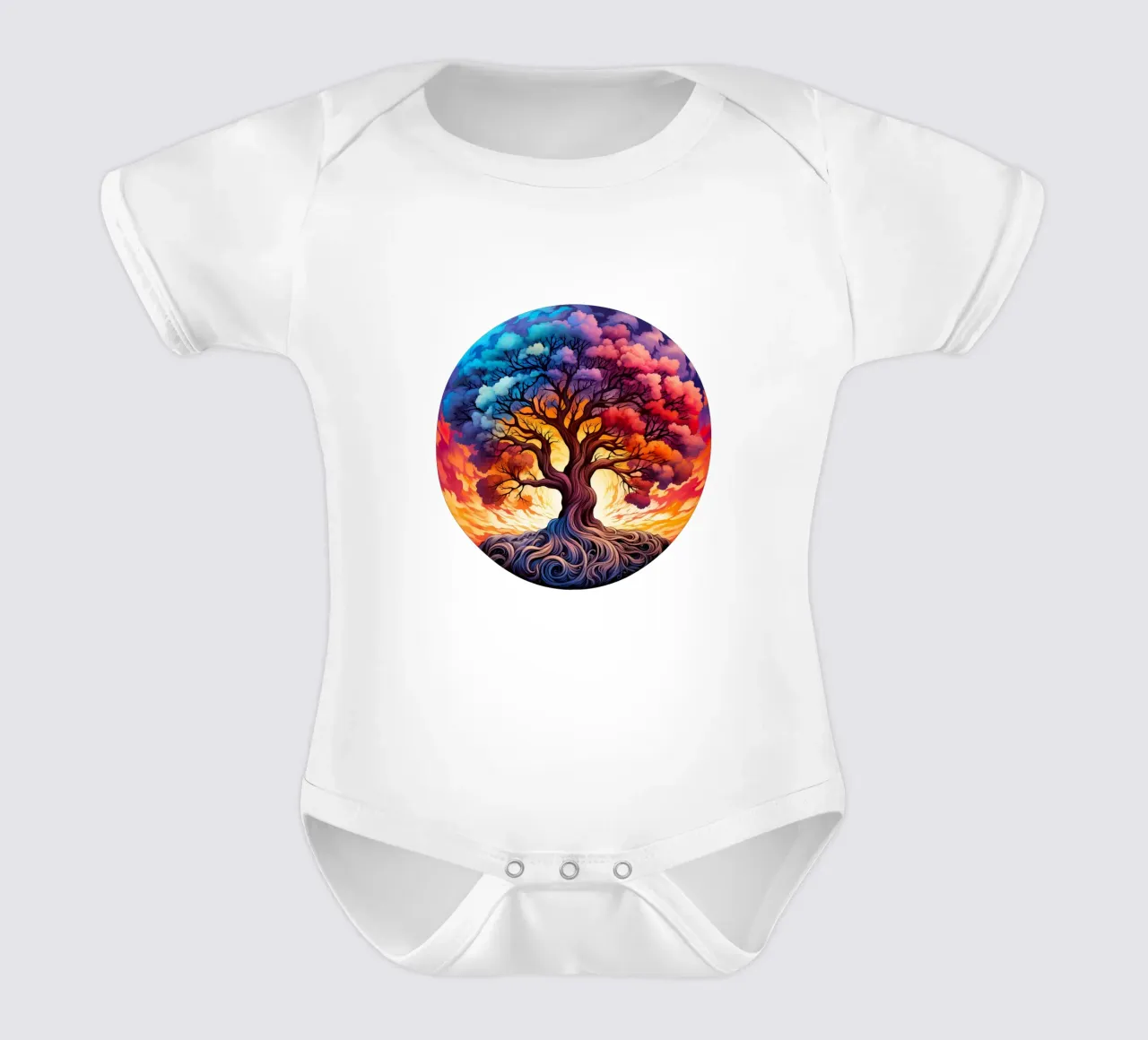 Albero della vita colorato body neonato maniche corte da Spiritual Touch