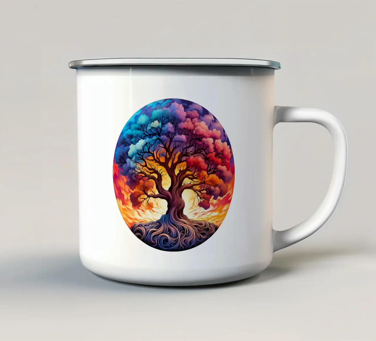 Albero della vita colorato tazza in smalto da Spiritual Touch