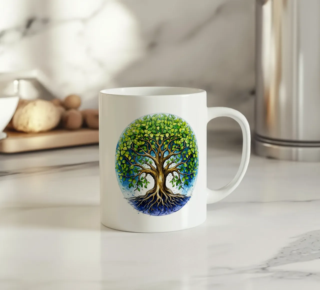 Albero della vita colorato tazza in ceramica da Spiritual Touch