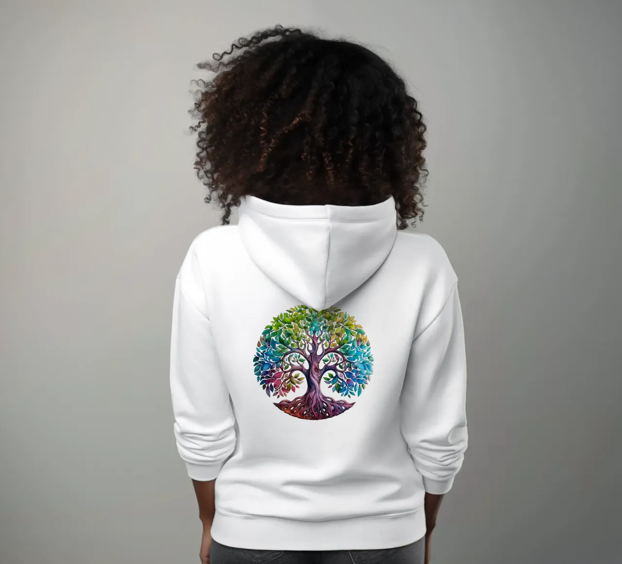 Albero della vita colorato felpa con cappuccio da Spiritual Touch