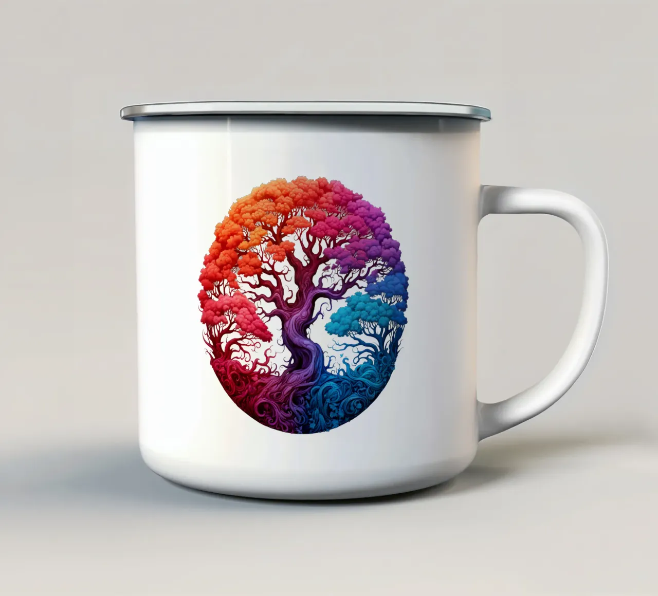 Albero della vita colorato tazza in smalto da Spiritual Touch