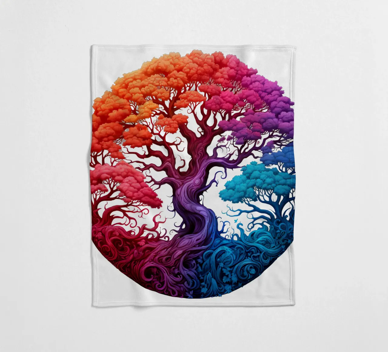 Albero della vita colorato coperta in pile da Spiritual Touch