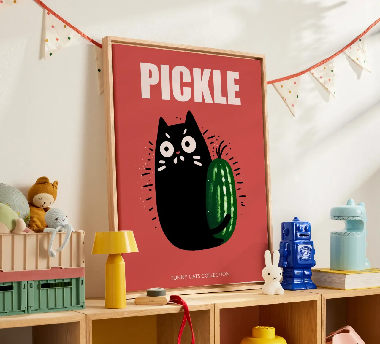 Gatto sottaceto tela con Cornice a cassetta da Peaches Art Prints