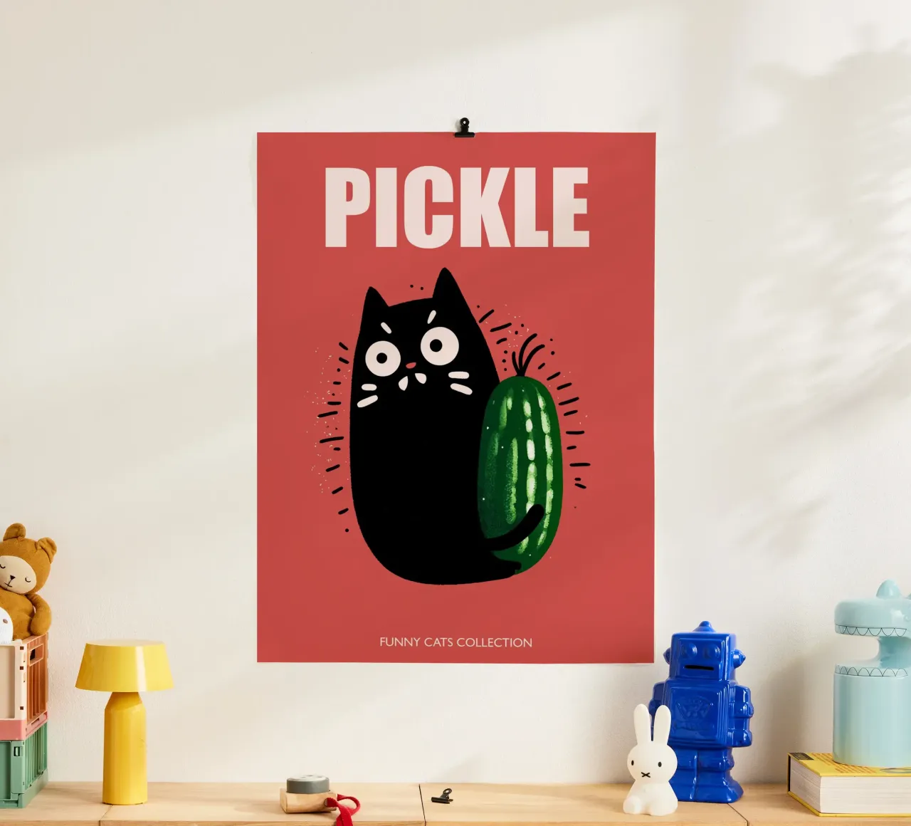 Gatto sottaceto poster da Peaches Art Prints