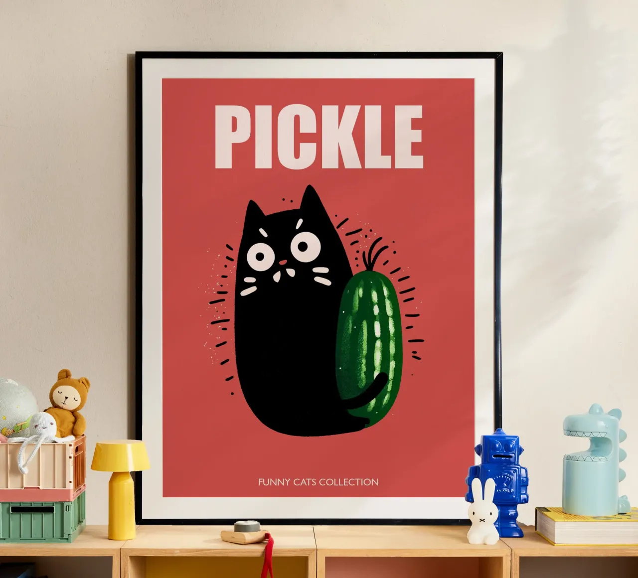 Gatto sottaceto poster da Peaches Art Prints