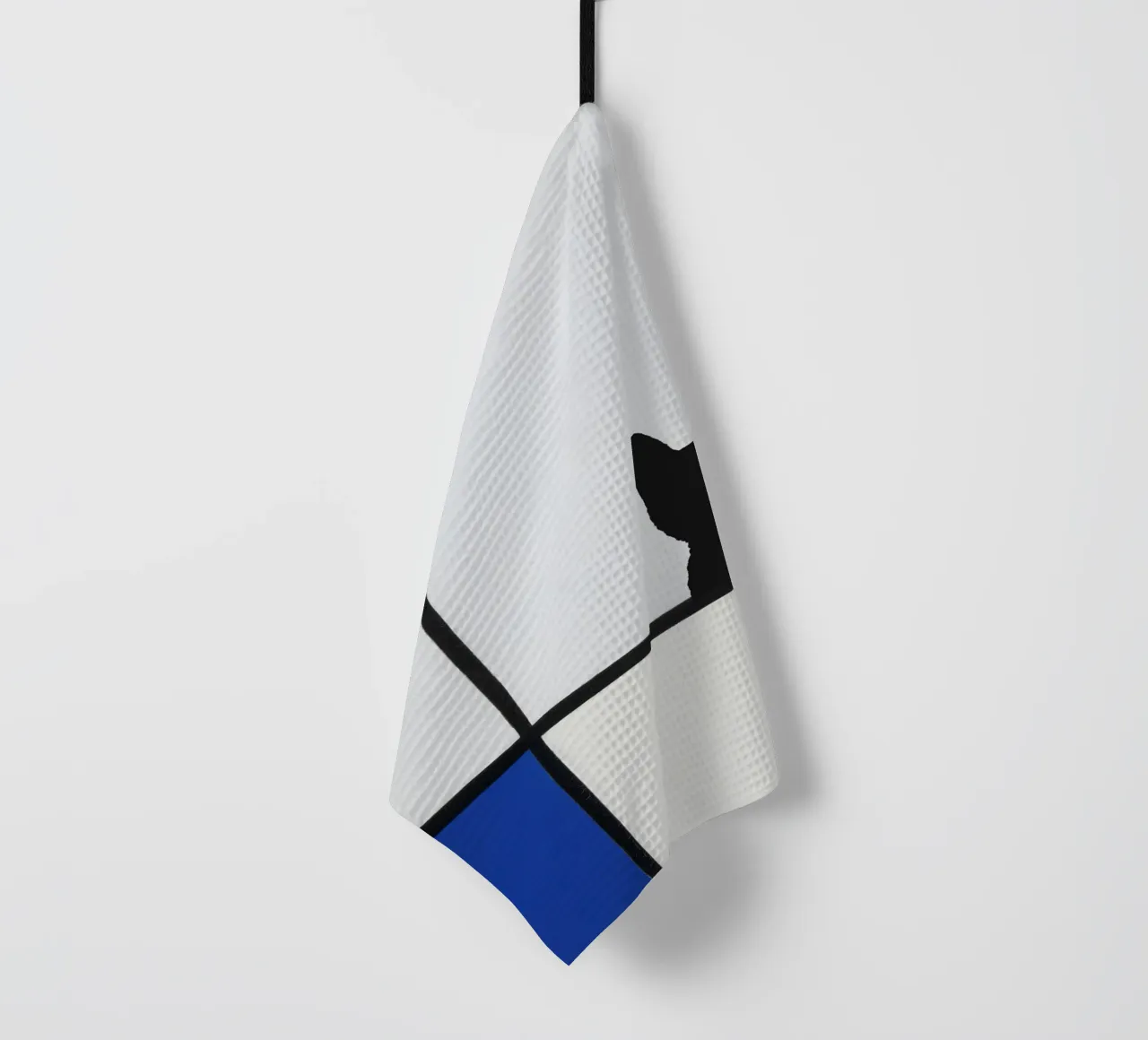 Piet Mondrian, Composizione di gatti con giallo blu nero canovaccio da cucina da Peaches Art Prints