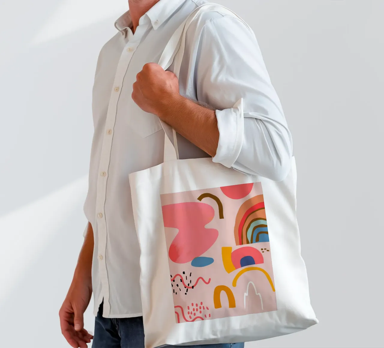 Forme astratte borsa in juta da Demar Galleria