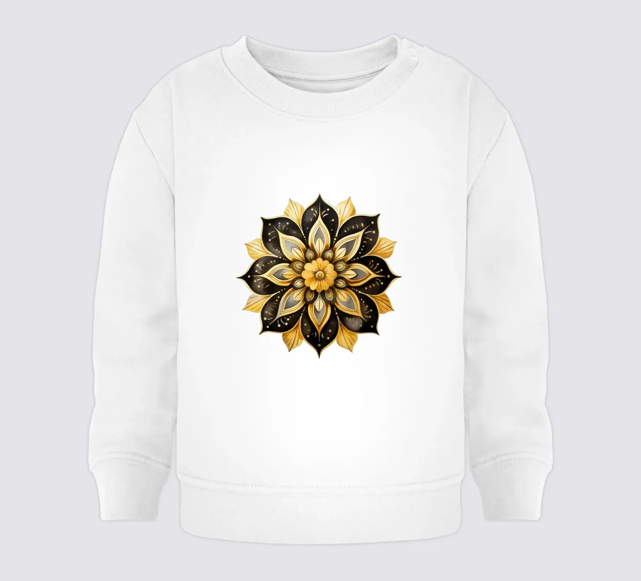 Mandala nero e oro felpa neonato da Spiritual Touch