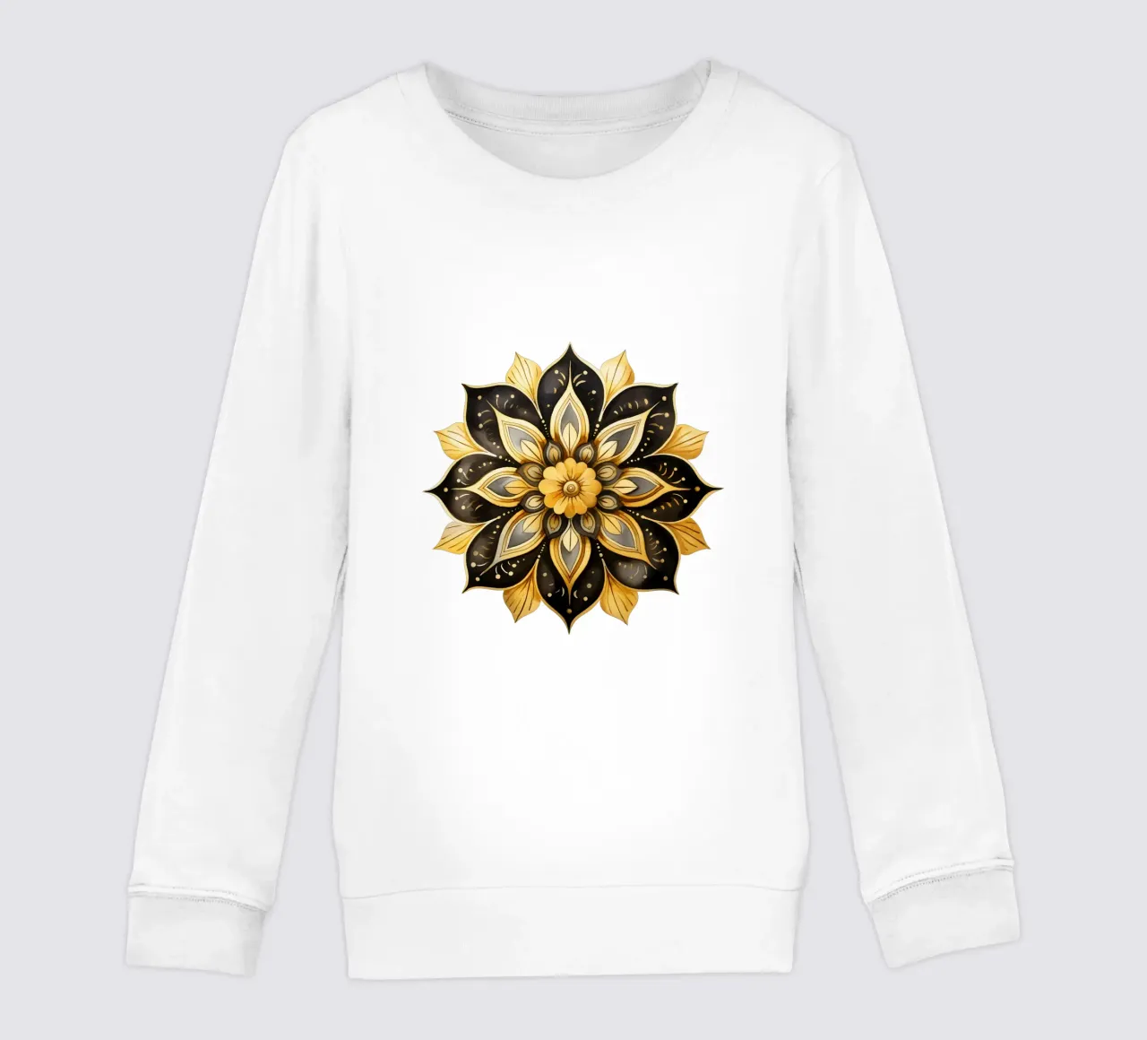 Mandala nero e oro felpa bambino da Spiritual Touch