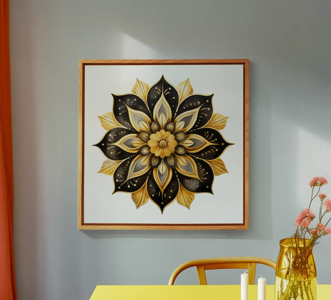 Mandala nero e oro plexiglass da Spiritual Touch