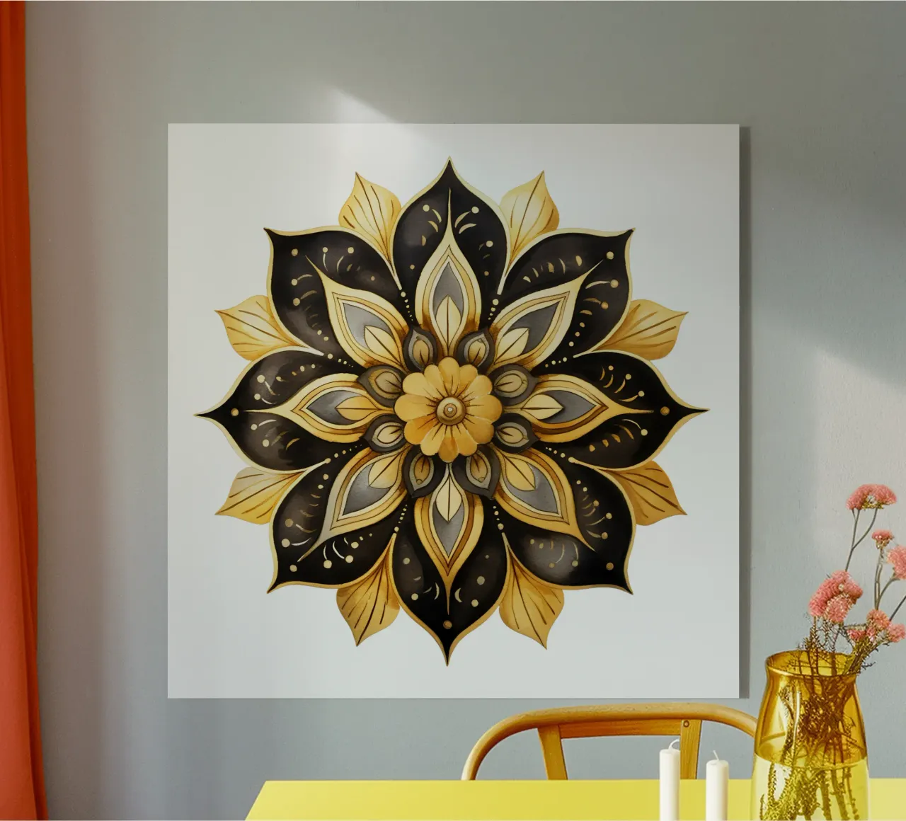 Mandala nero e oro plexiglass da Spiritual Touch