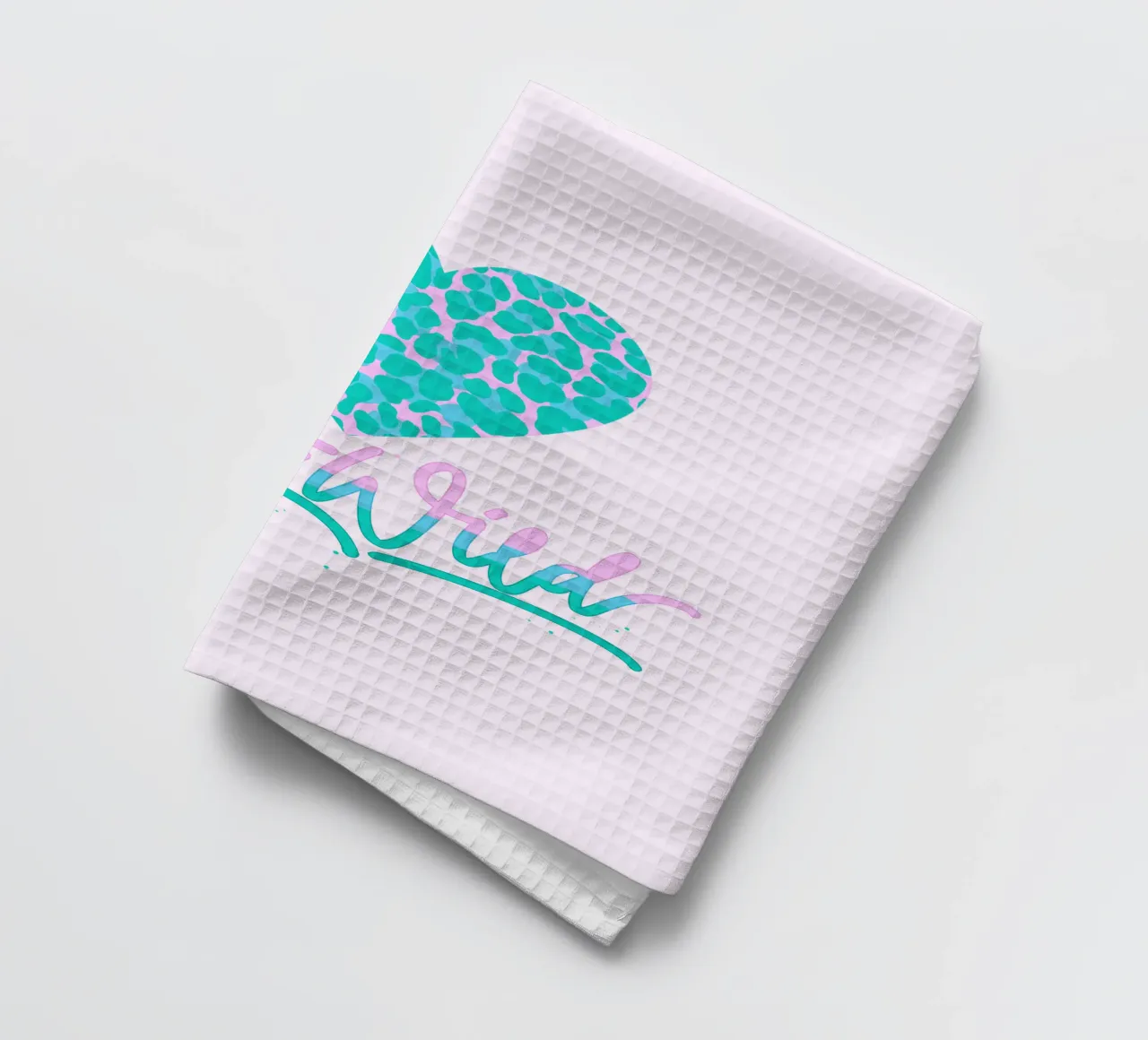 Stay Wild. Stampa Leo in rosa e turchese canovaccio da cucina da CalliLetters