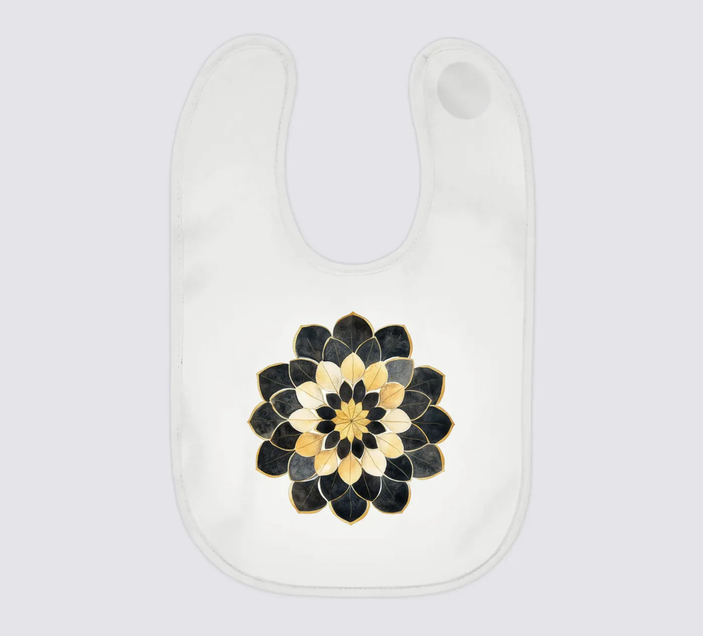 Mandala nero e oro bavaglino da Spiritual Touch