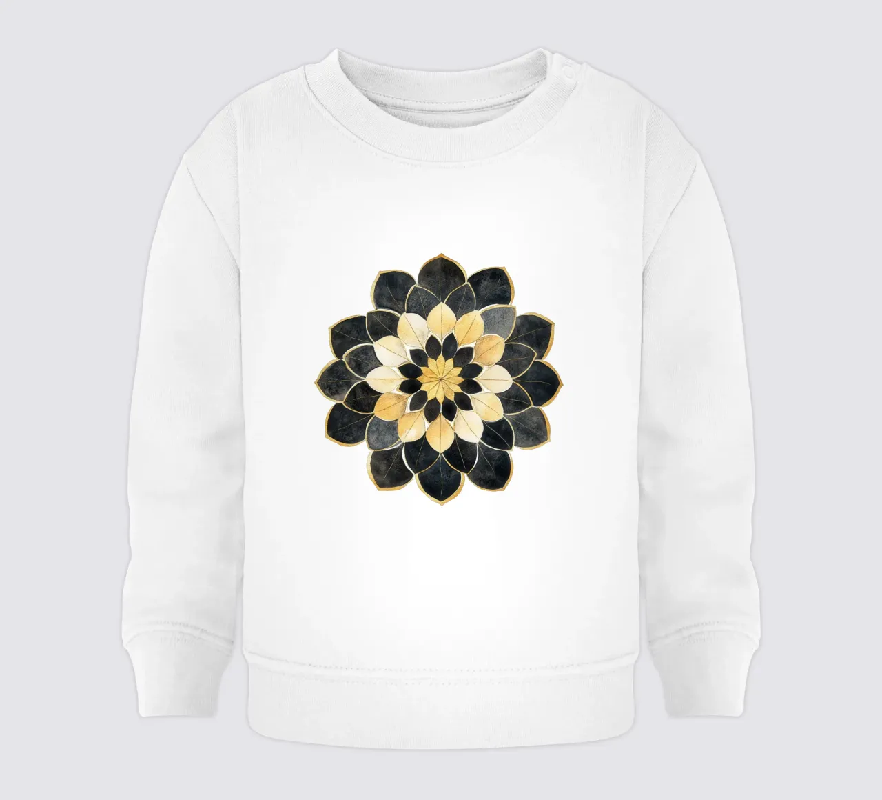 Mandala nero e oro felpa neonato da Spiritual Touch