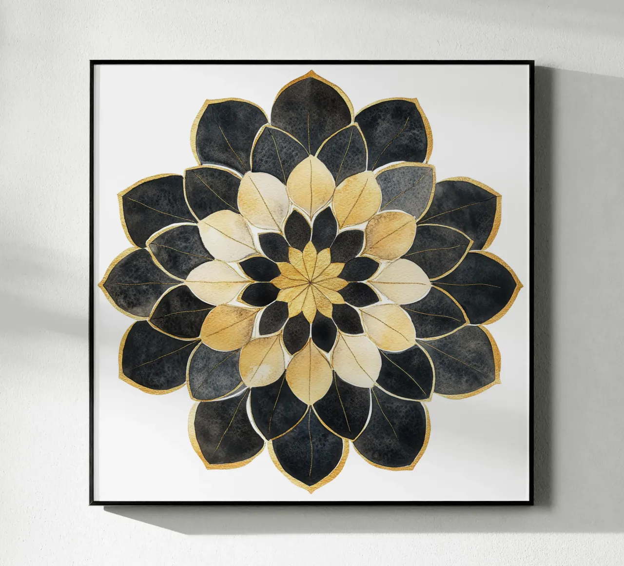 Mandala nero e oro plexiglass da Spiritual Touch