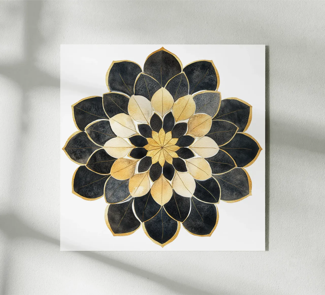 Mandala nero e oro plexiglass da Spiritual Touch