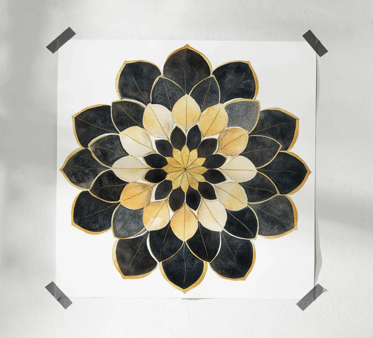 Mandala nero e oro poster da Spiritual Touch