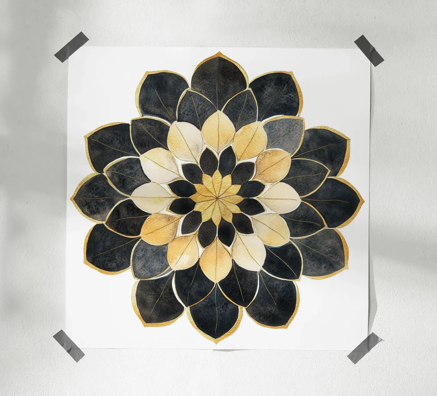 Mandala nero e oro poster da Spiritual Touch