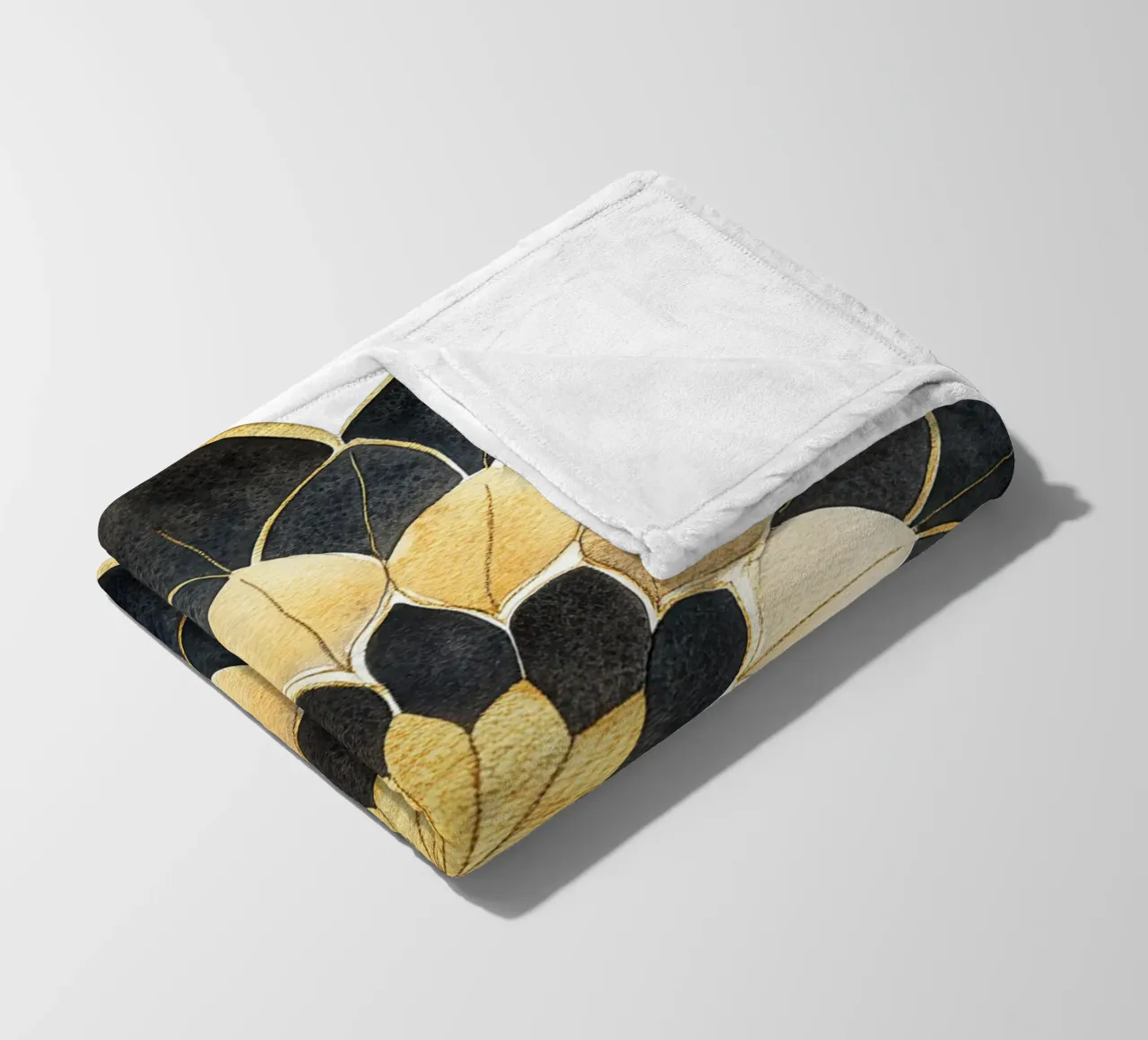 Mandala nero e oro coperta in pile da Spiritual Touch