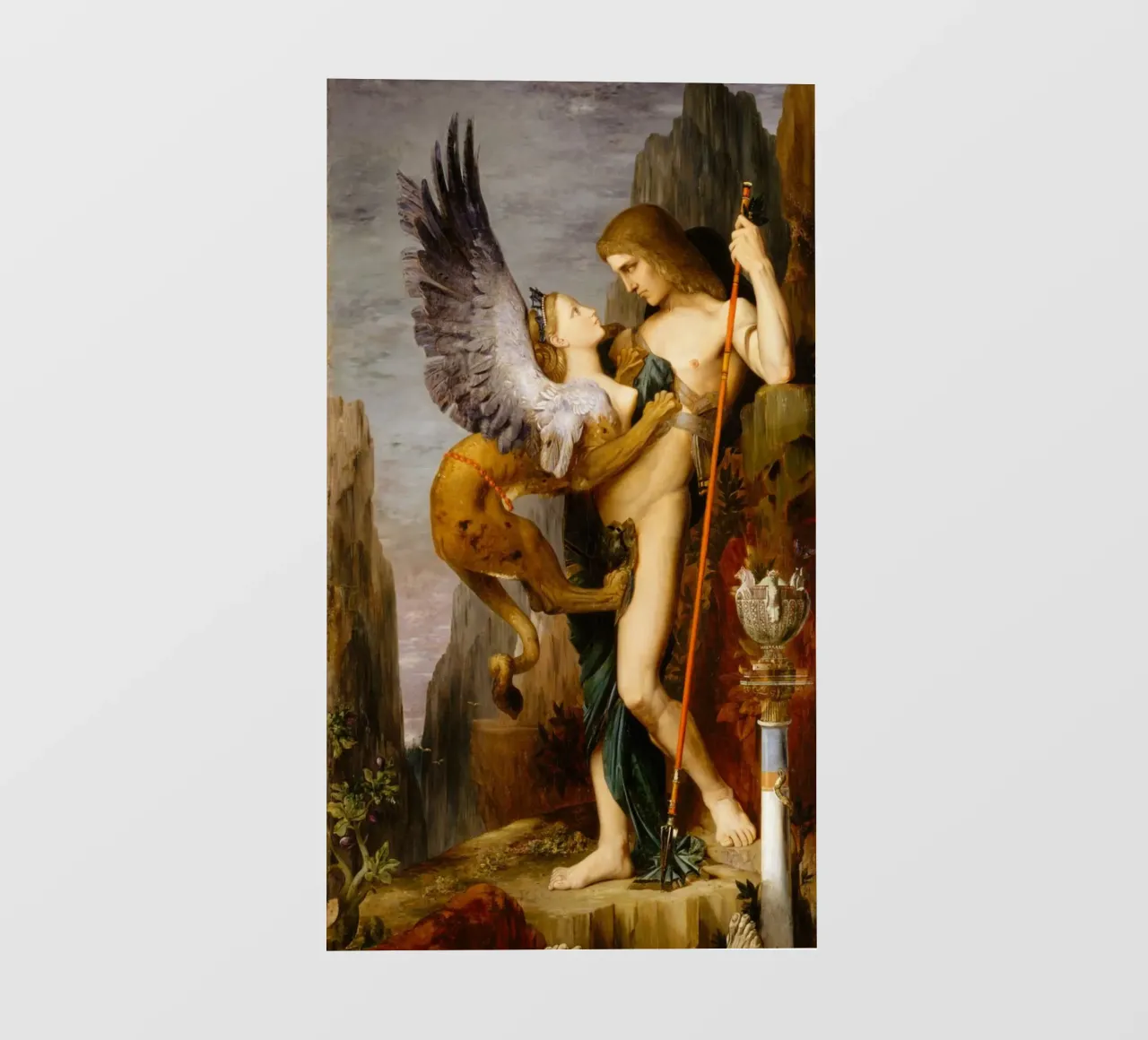 Gustave Moreau - Oedipus and the Sphinx backlit film by Timeless Artworks