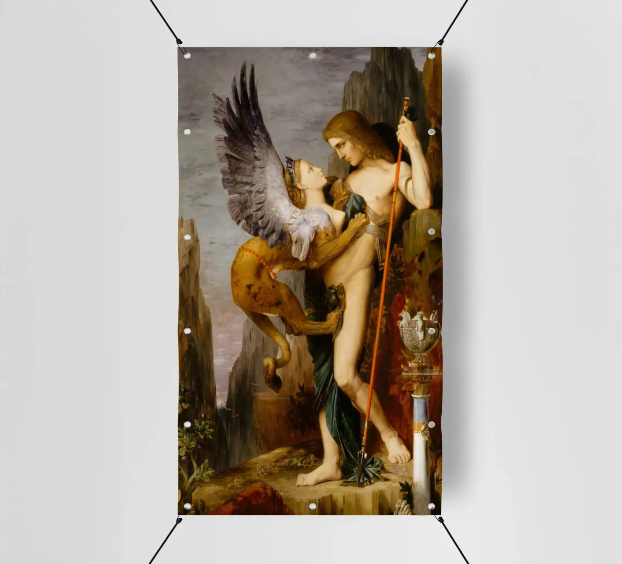 Gustave Moreau - Oedipus and the Sphinx pvc cover by Timeless Artworks
