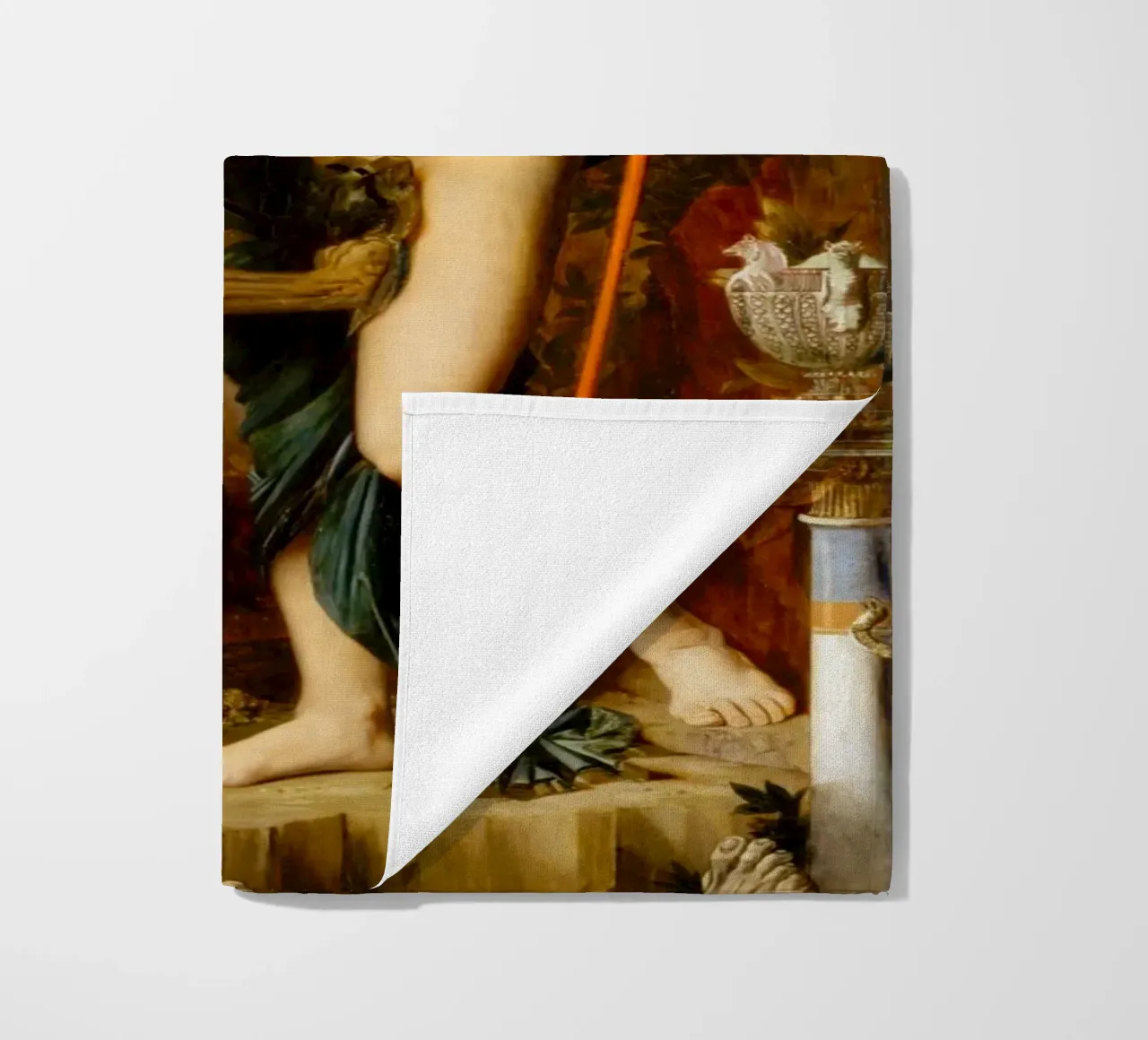 Gustave Moreau - Oedipus and the Sphinx beach towel by Timeless Artworks