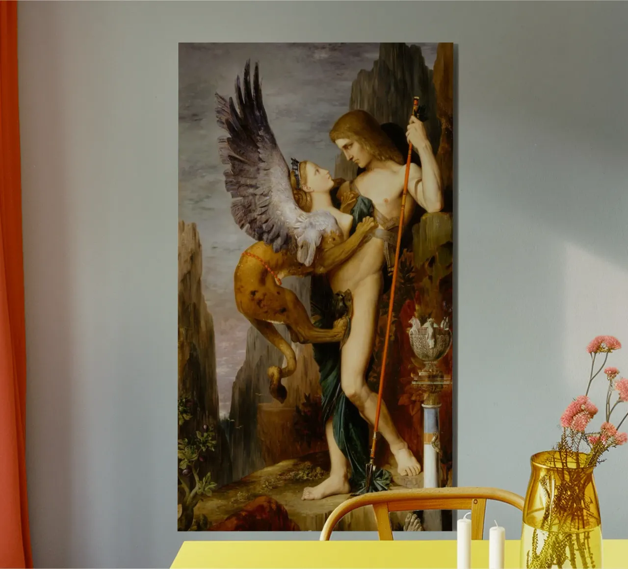 Gustave Moreau - Ödipus und die Sphinx Alu-Dibond von Timeless Artworks