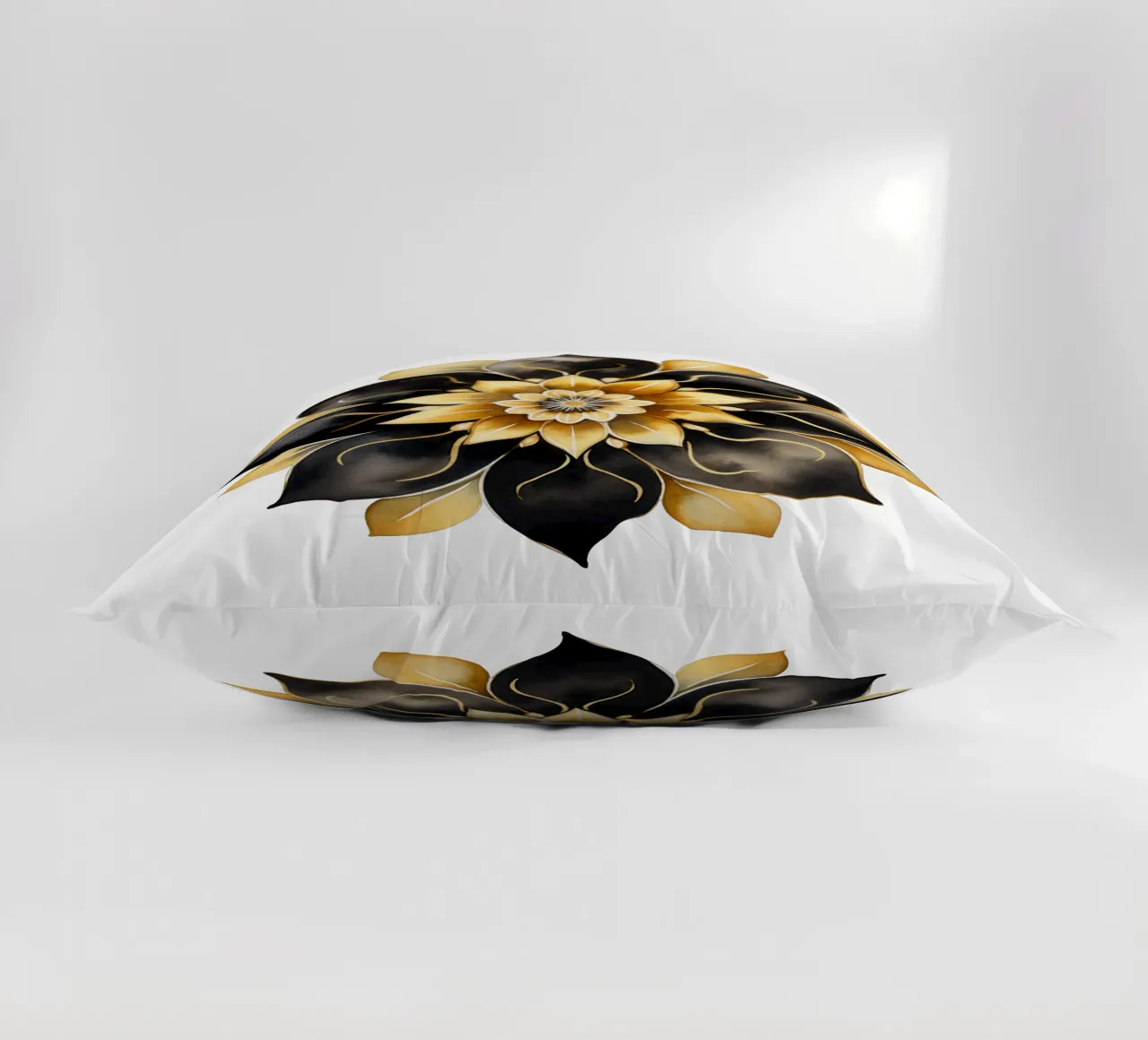 Black & Gold Mandala decorative cushion by Spiritual Touch